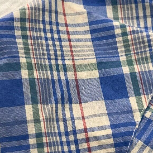 Bit & Bridle 2X Western Plaid Short Sleeve Shirt Blue Green women Pearl Snap - Picture 8 of 8